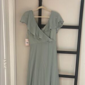 NEVER WORN! Birdy grey chiffon bridesmaids dress- Sage